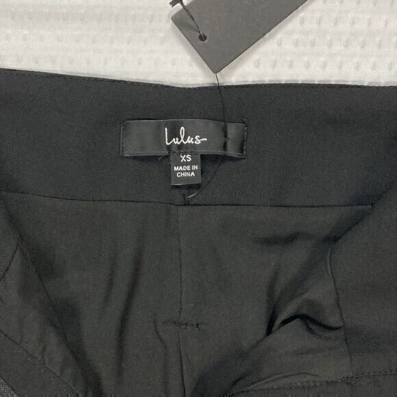 Lulus Pants Women XS Black Chic Pleated High-Waisted Wide-Leg Flare Trousers New - Picture 13 of 14